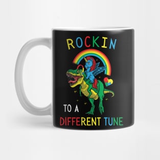 Rocking to a Different Tune Unicorn Dinosaur Mug